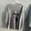 Толстый свитер в стиле Харадзюку с принтом паука, женский готический винтажный рваный джемпер в стиле гранж Y2k, уличная одежда, корейский пуловер оверсайз в стиле хип-хоп