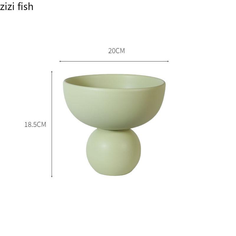 Простая однотонная керамическая тарелка для фруктов с высокой ножкой для гостиной, чайный столик, поднос для хранения закусок и орехов, конфетница, бытовая техника