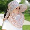 Fashion Flower Bucket Hat Face  Neck Protection Fisherman Hat New Beach Cap  Spring Summer