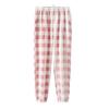 Winter Pajama Pants Thick Plush Elastic Waist Plaid Print Loose Keep Warm Leg-Binding Design Unisex Homewear Trousers Solid Color Lounge Bottoms