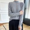 Осень и зима новая одежда полуводолазка вязаный свитер женский свободный однотонный пуловер длинный рукав внутренний свитер универсальный