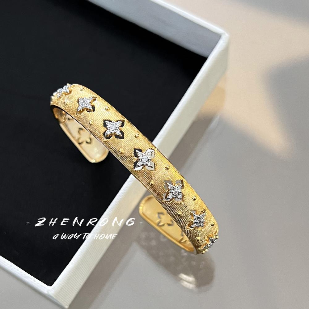 Vintage Boho Two Tone Gold Brushed Handmade Ring Set with Earrings Necklace Bracelet Real Gold Plated Jewelry