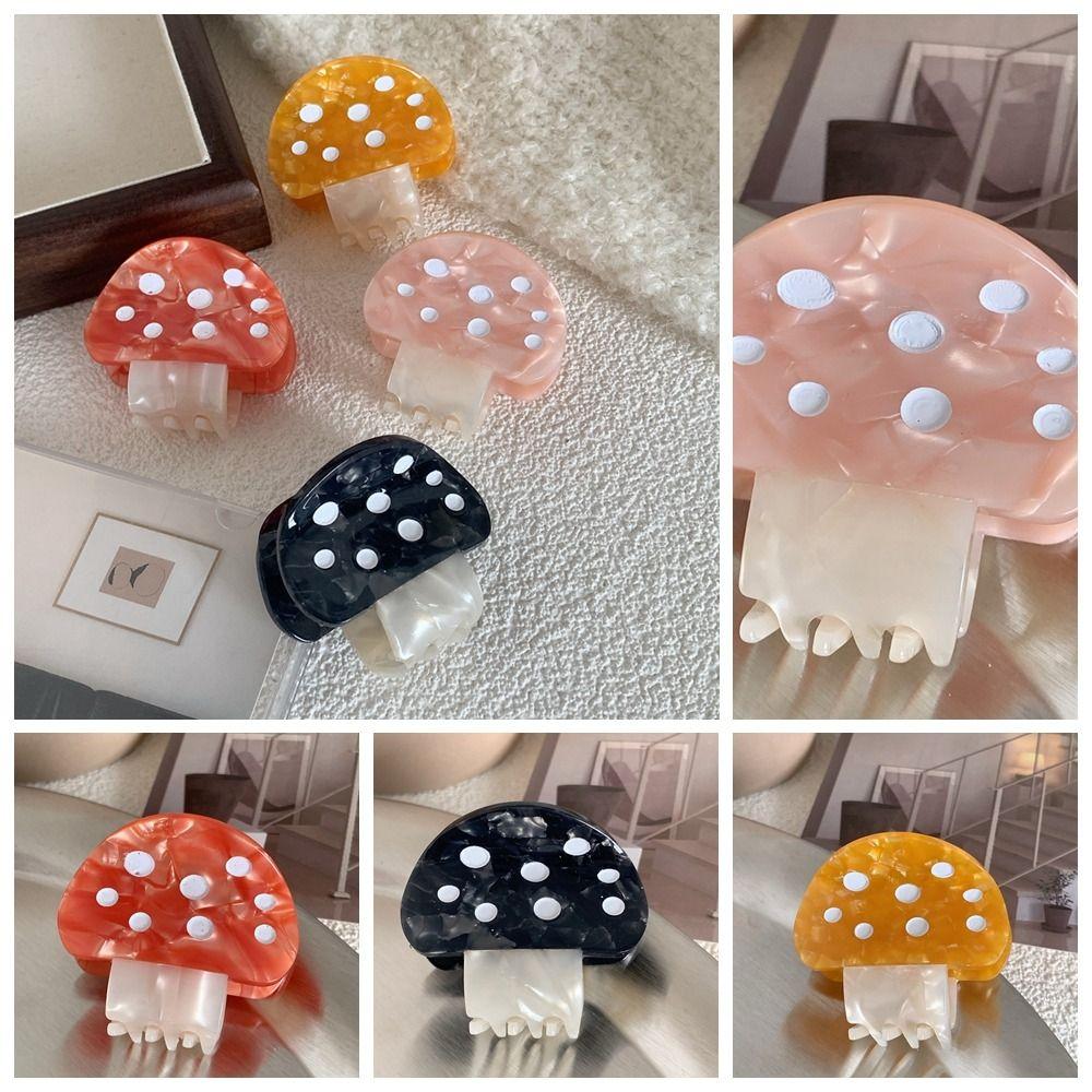 Cartoon Acetic Acid Mushroom Hair Claw Y2k Small Shark Clip Cute Cute Hair Clip Daily