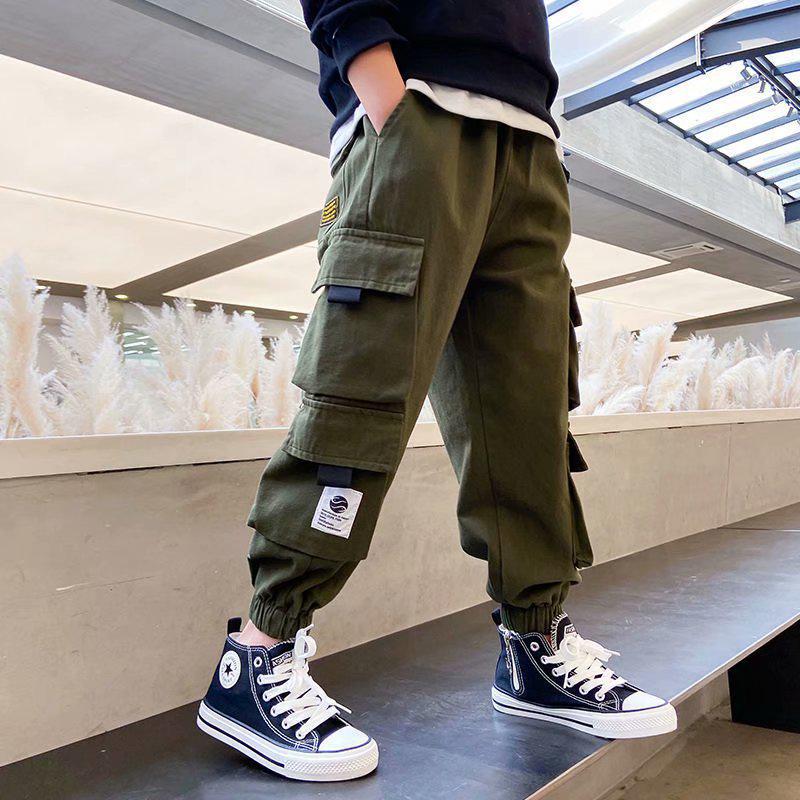 Boys' Spring & Autumn Lightweight Sports Trousers – Trendy Overalls for Kids