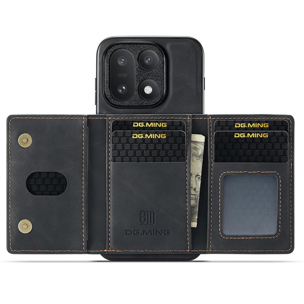 DG.MING Серия M2 для OnePlus 15 5G Трехстворчатый кошелек-чехол из ПУ-кожи с отделениями для карт