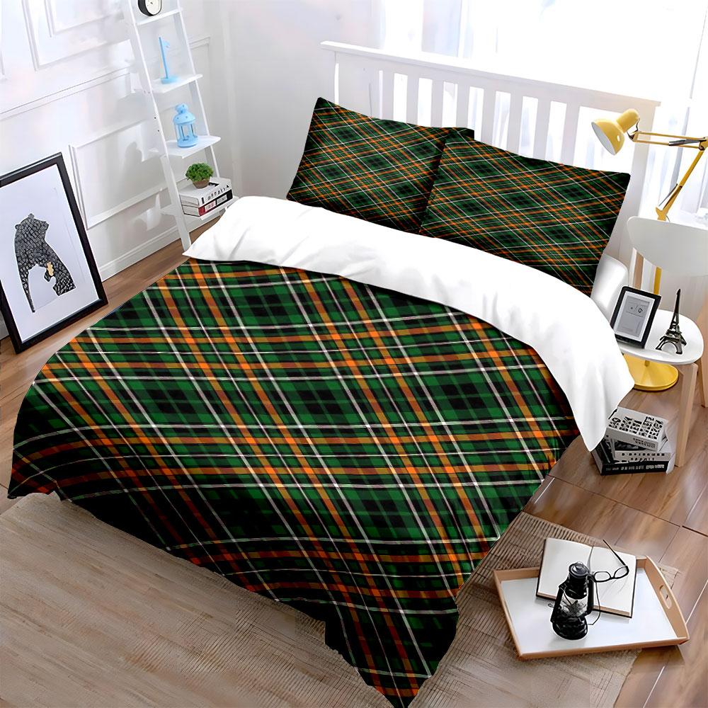 Diagonal orange plaid pattern. Bedding sets Duvet cover sets Duvet covers Pillowcases(1 * Duvet Cover 2 * Pillowcases without duvet insert)