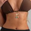 Zinc Zinc Alloy Beaded Key Chain DIY Bikini Buckle Cute Fish Conch Shell Keychain  Bag Pendant