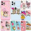 Lovely Animal Owl Phone Case for Iphone 5 5s Se 6 6s 7 8 Plus X 10 XR XS 11 12 13 Mini Pro MAX Black Tpu Back Cover