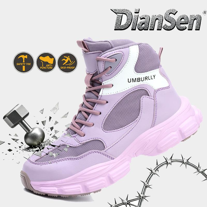 Women'S High Top Work Safety Boots Steel Toe Shoes Anti-Smash & Anti-Puncture Boots - Stylish, Lightweight For Logistics Work