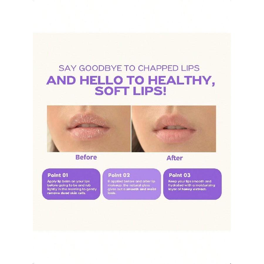 FRUDIA Blueberry Honey Lip Balm 10ml/Exfoliating & Moisturizing Dewy Korean Lip Balm For Dry Lips Made With Jeju Blueberry