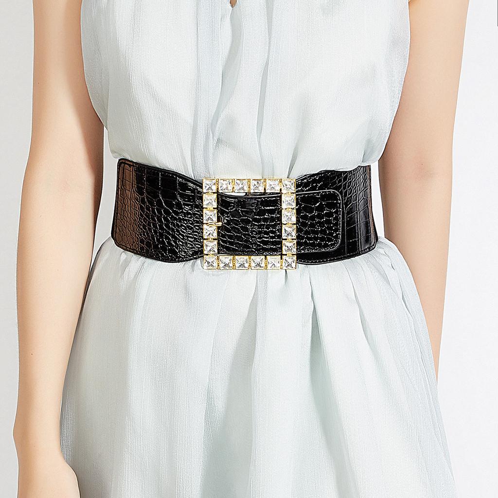 Vintage In Spired Slim Fit Leather Waist Belt With Metal Clasp For Women Dresses And Fashion