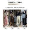 Coffee Windproof Pants Women's Autumn High-waisted Loose Casual Sweatpants Tied Feet Maillard Color Harlan Sweatpants