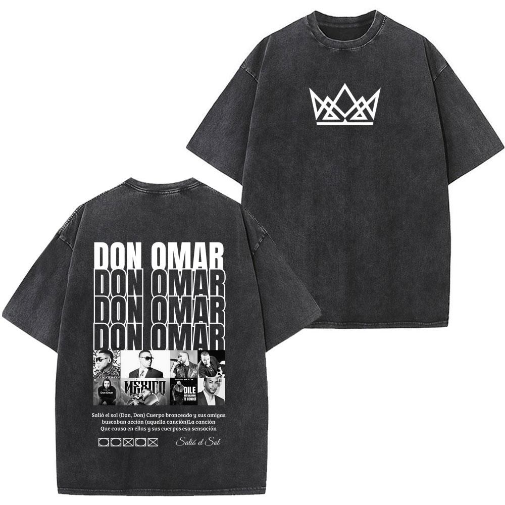 Rapper Don Omar Album Print Tshirts Unisex Women Fashion Tshirts Shortsleeved Loose Casual Cotton Vintage Washed Tshirts Tops