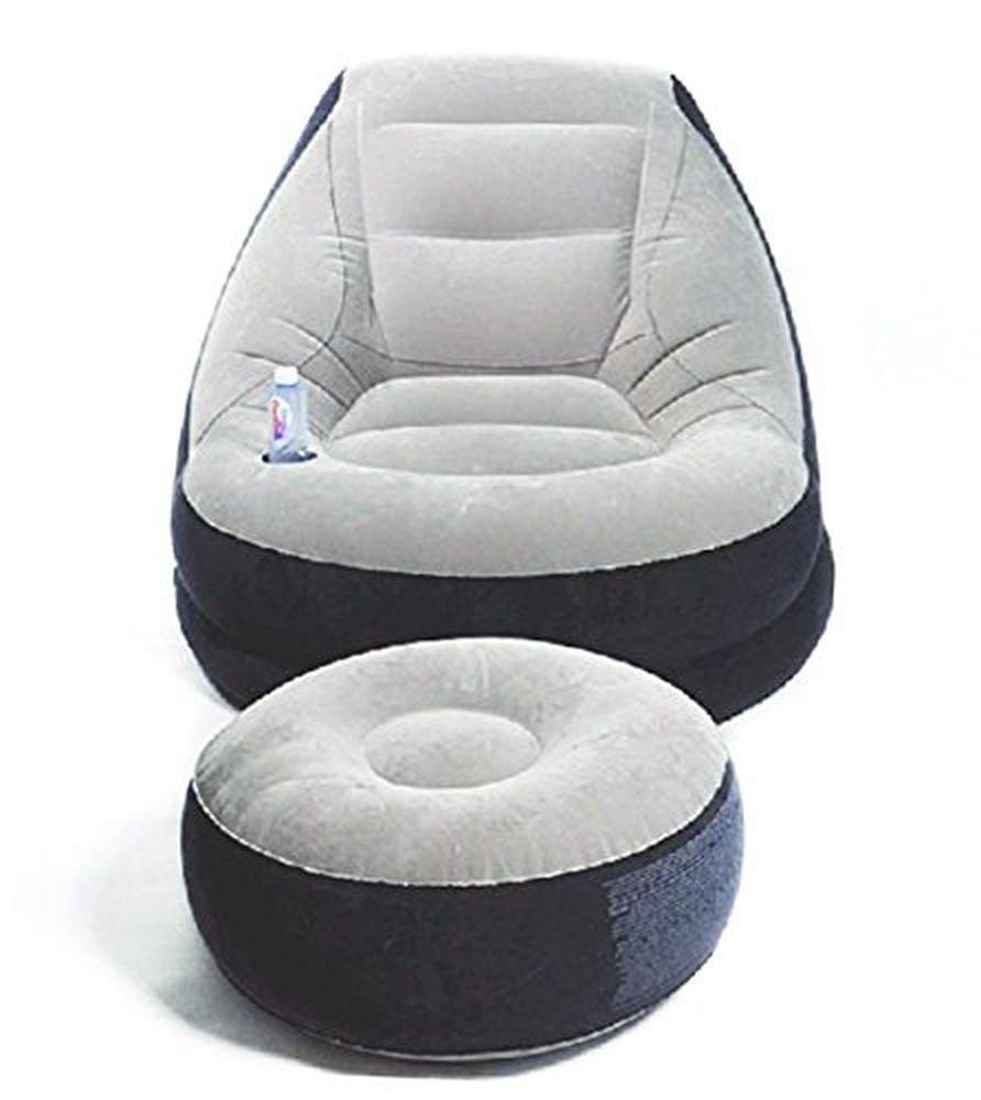 Надувной диван ZS-LISOFA, Белый, Надувной, с местом для хранения, Стильный дизайн и пуфик. [Исключительный комфорт для идеальной посадки]