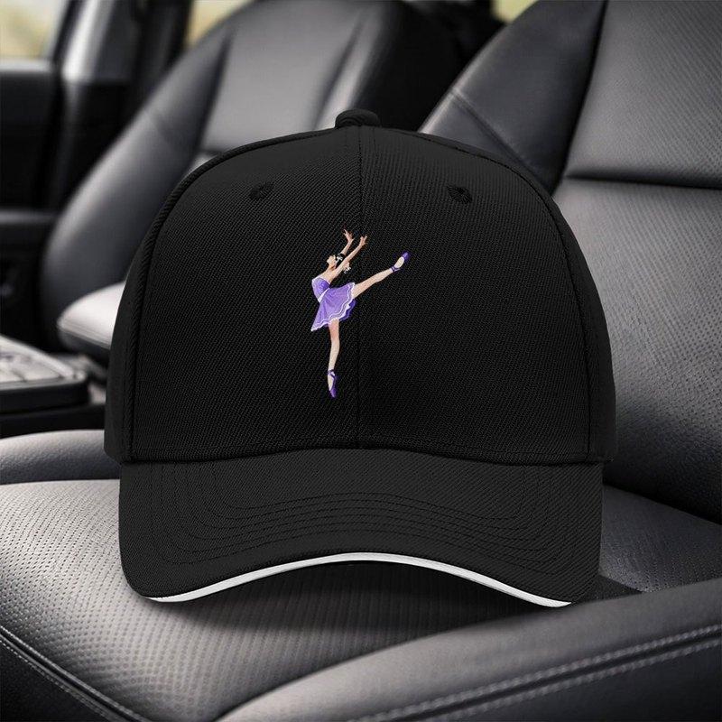 Purple Ballerina Sandwich Cap Adjustable Unisex Baseball Cap for Travel Parties Birthdays Holidays