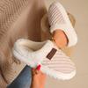 Fashion Women Slippers Winter Unisex Concise Solid Color Flat Plush Slippers Non-slip Warm Fluffy Slides Women Home Casual Cotton Shoes