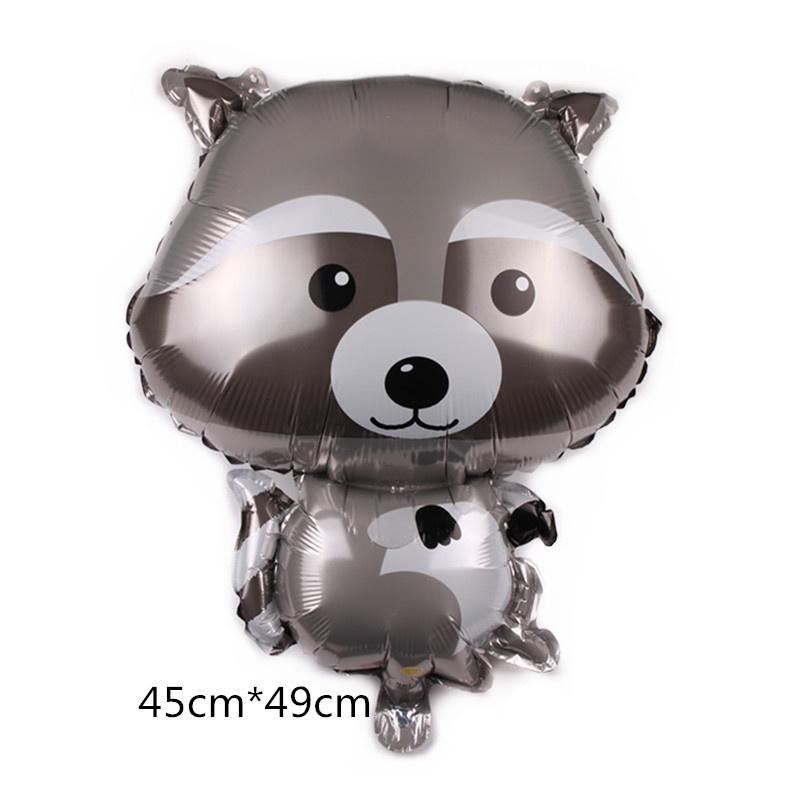 Animal Aluminum Fox Hedgehog Party Decoration Balloon Cartoon Foil Balloon Animal Raccoon Aluminum Film