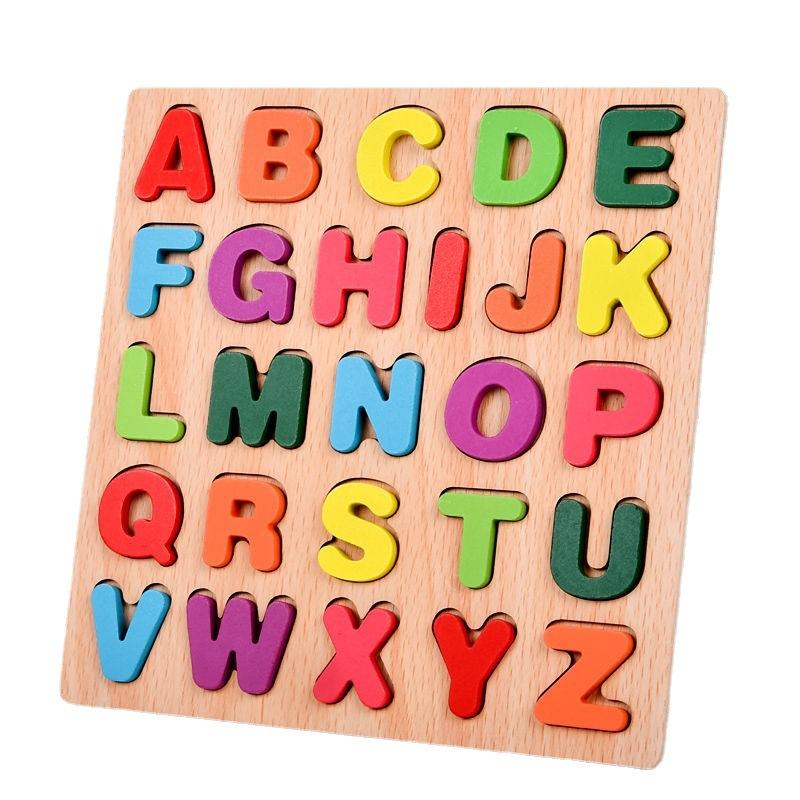 Деревянные пазлы для малышей Монтессори, обучающие ребенка, алфавит, номер, форма, головоломка, игрушки, детские развивающие одинаковые настольные игры, деревянная игра