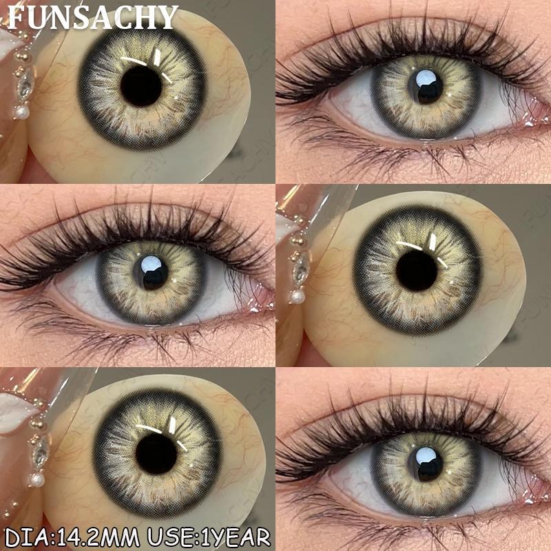 FUNSACHY 1 Pair AUDREY Colored Contact Lenses for Eyes Brown Color Lenses Natural Gray Contacts Koean Softlens Beautiful Pupils