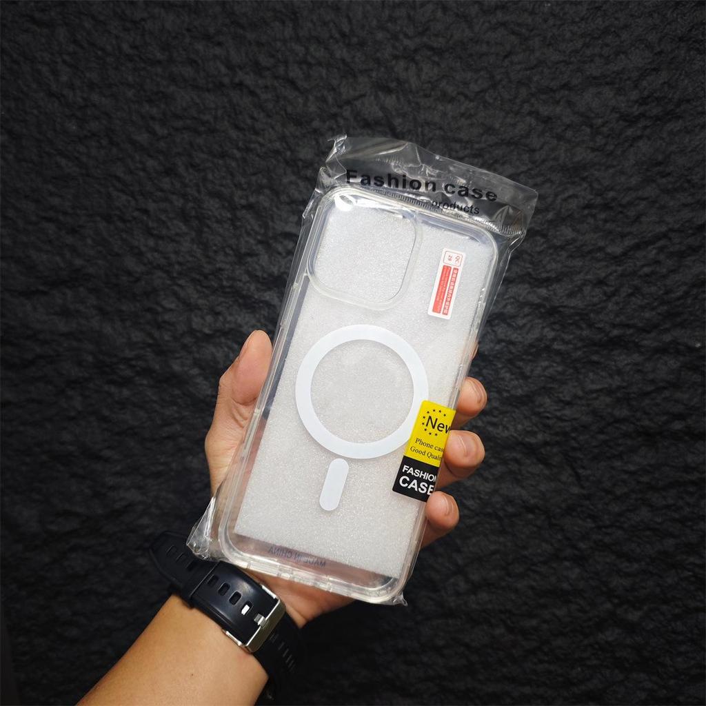 Магнитный акриловый прозрачный противоударный чехол для iPhone 16/15 Pro для SE4 14