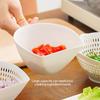 Минималистичная кухонная зона Двухъярусная корзина для мытья овощей Домашняя корзина-дуршлаг для зеленых луков, фруктов