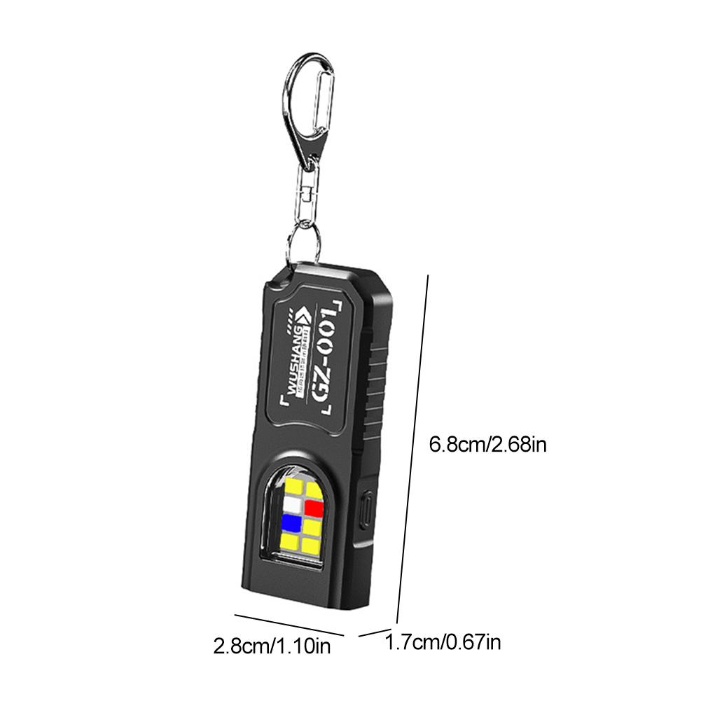 2Pcs/Set Mini LED Keychain Flashlight USB Rechargeable Work Light Waterproof Portable Torch For Camping Pocket Lamp
