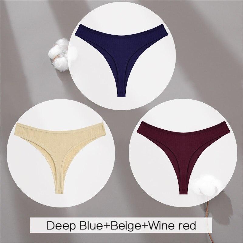 3 шт./компл., женские хлопковые стринги, трусики-стринги, однотонные трусики с v-образной талией в полоску, дышащее нижнее белье, женское мягкое нижнее белье