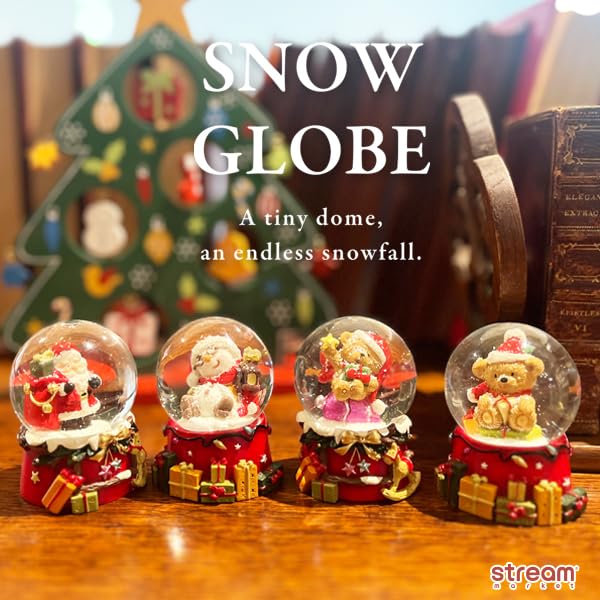 Christmas Snow Globe Snowman Christmas Home Mini Delivery 100 Yen Figurine, Snow, Ornament, Decor, Gift, Size, 6.5cm, XMS001-A,