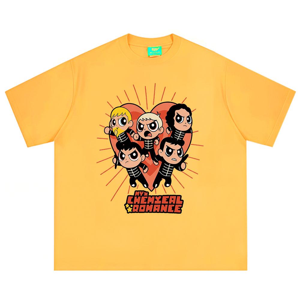Rock Band My Chemical RoUnisexce Cartoon Print Tshirt Unisexs Women Clothing Cotton Casual Oversized Short Sleeve Streetwear YK Top