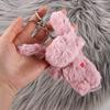 Bag Pendant Plush Rabbit Keyring Love Pompom Trinket Plush Bunny Keyring Plush Rabbit Keychain