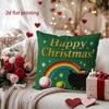 Happy Pot of Gold Rainbow Pillow for Festive Decor Pattern Cushion Cover Suitable for Sofa Bedroom Car Pillow Cover