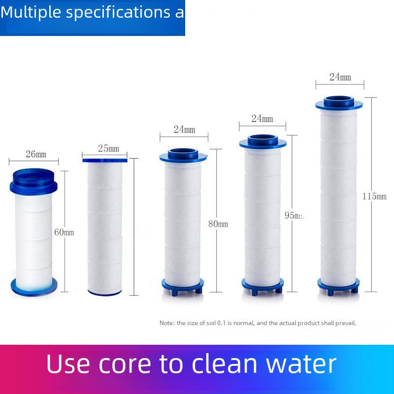 Shower Nozzle Replacement Filter Element with High Compression Cotton Core for Water Purification.