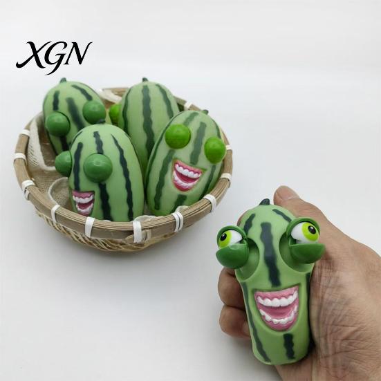 Stress Reducer Toy Popping Eye Rock Man Squeeze Anxiety Relief Watermelon Pinch Gadget Sensory Soft Ball Cabbage Dog