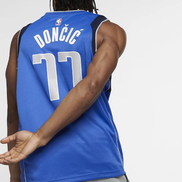 Nike Лука Дончич НБА Свингмэн Джерси Даллас Маверикс Нет. 77 Мужской трикотаж синий 864469-487