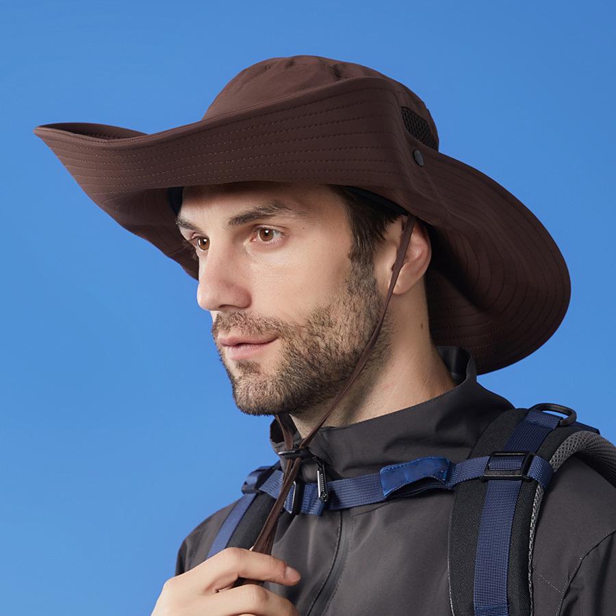 Летняя дышащая солнцезащитная шляпа рыбака с большими полями, мужская шляпа для альпинизма и рыбалки, солнцезащитная шляпа