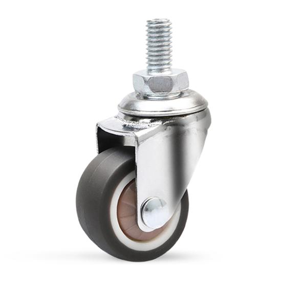 5 шт. 1,5"/2" поворотные ролики M8 x 15 мм с резьбовым стержнем колеса резиновые ролики бесшумные мебельные ролики замена для детской кровати стола полки