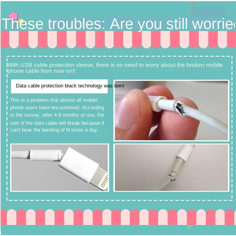 Cute Cat Cable Protector Cord Wire Cartoon Cat Protection Charger Protector Cover Soft Siliconer Charging Cable Charging Case Set for Phone Charger