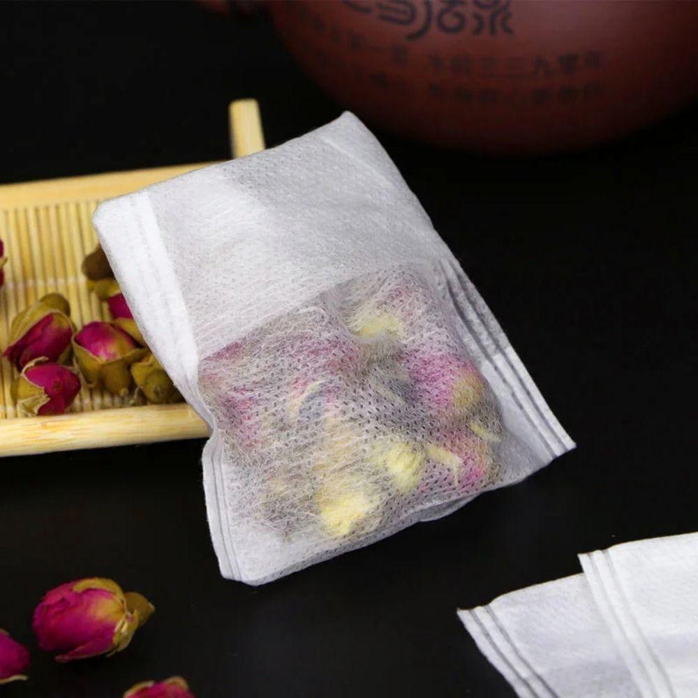 100Pcs Drawstring Disposable Coffee Pouches Non-woven Fabric Tea Infuser Disposable Teabags Kitchen