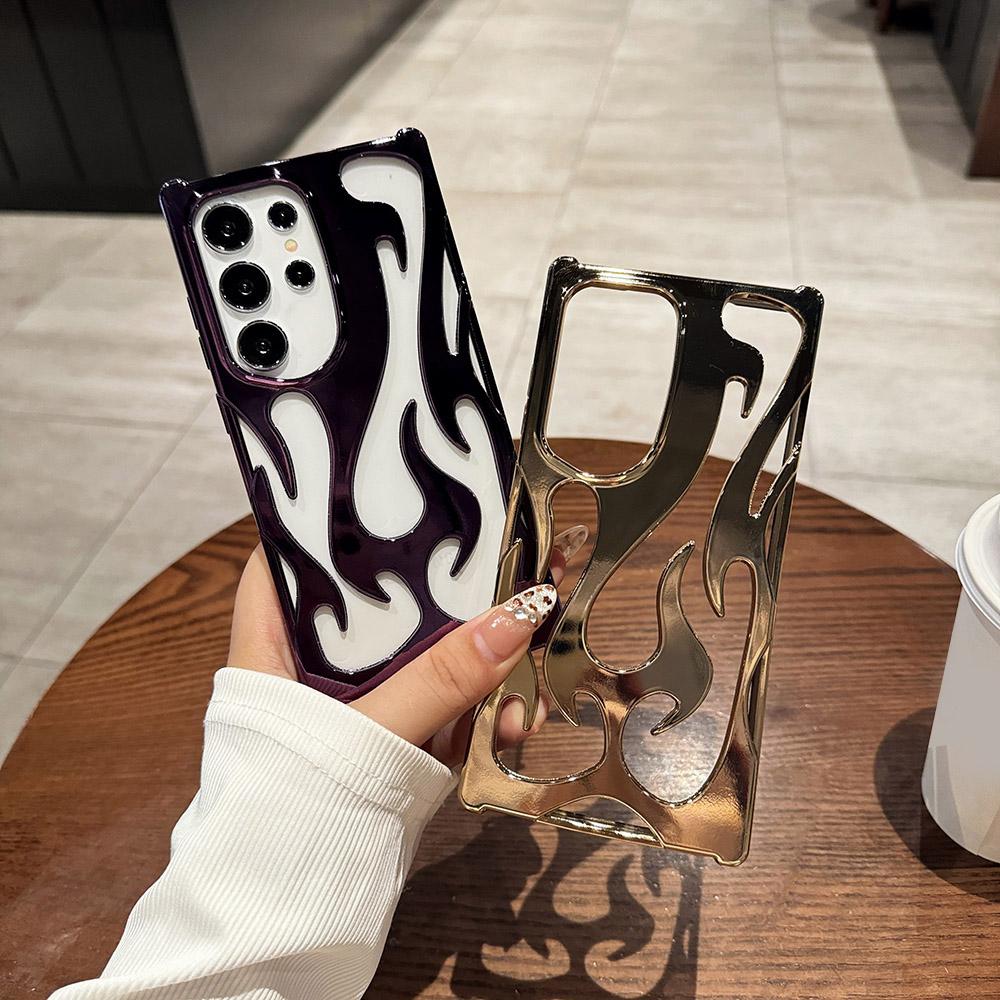 Чехлы для телефонов iPhone 11 13 16 ProMax iPhone 14 15 ProMax 12 13 ProMax 13 Pro 14 Pro Samsung A55 A54 S25 S24 S23 S22 Ultra Flame Shell Cool Advanced