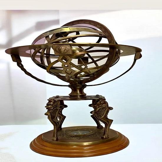 Brass Armillary Sphere Globe  Nautical Desk Decor Astronomical Collectible by Berlin Nautical
