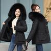 Adding Velvet and Thickening Women's Clothing To Overcome The New Winter Coat with Big Fur Collar and Down Cotton-padded Jacket Cotton-padded Coat.
