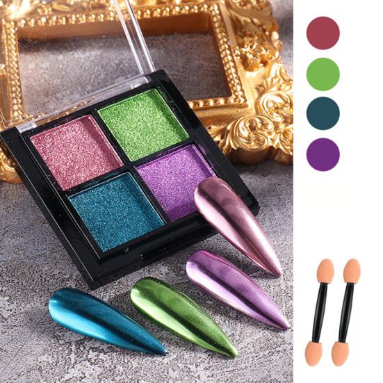 Yousheng Nail Art Powder Glitter Долговечный цветной хромированный зеркальный пигмент для ногтей Украшения DIY Пудра для макияжа