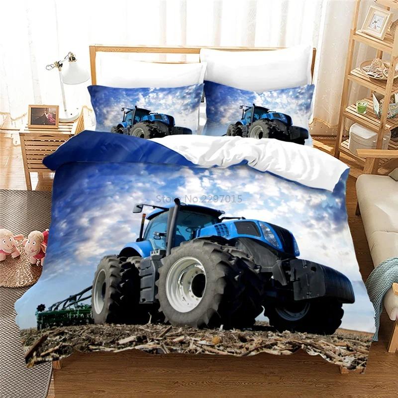 Комплект постельного белья Farm Tractor 3d, пододеяльник с наволочкой, домашний текстиль, двуспальная кровать, постельное белье размера «king-size» для семейного домашнего декора