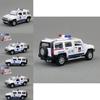 Alloy Car Model Hummer H3 Police Suv With Sound Light For Kids Play
