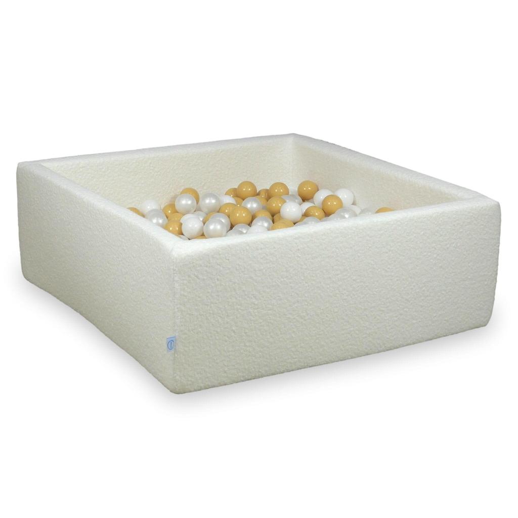 Dry pool 110x110x40 Boucle White 600 balls: white, pearl, beige