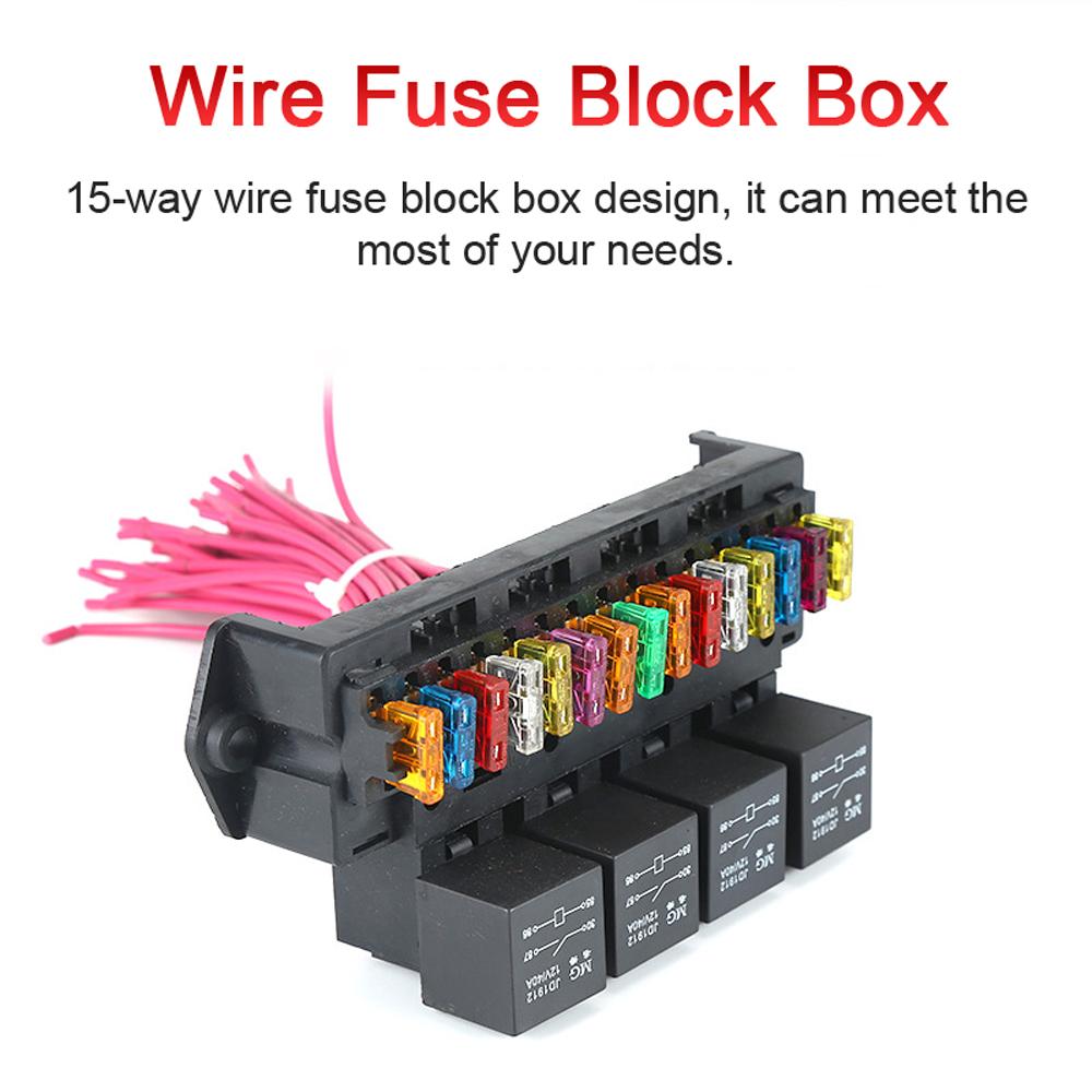 72V Car Fuse Box 15-way Wire Fuse Block Box Multi-circuit Control Box Car Wire Fuse Holder with