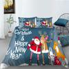 Christmas Home Bedding Set Santa Claus Pattern Bedding Set Bedding Set Quilt Cover Pillow Case Single/Double Bed 2/3 Bedroom Decoration