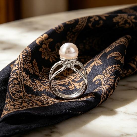 Faux Pearl Scarf Ring Silk Scarf Slide T-shirt Tie Clip Stylish Slide Ring