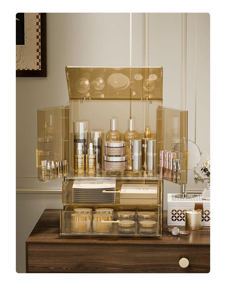 Шикарный прозрачный органайзер для косметики - Пыленепроницаемое хранение средств по уходу за кожей, помады и макияжа