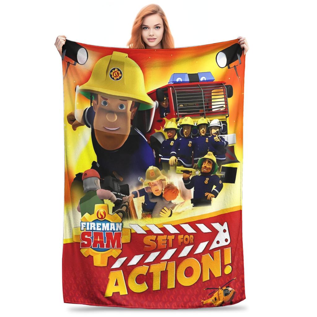 Fireman Sam Blanket Multiple Sizes Super Soft and Warm Throw Blankets for Sofa Couch and Bed